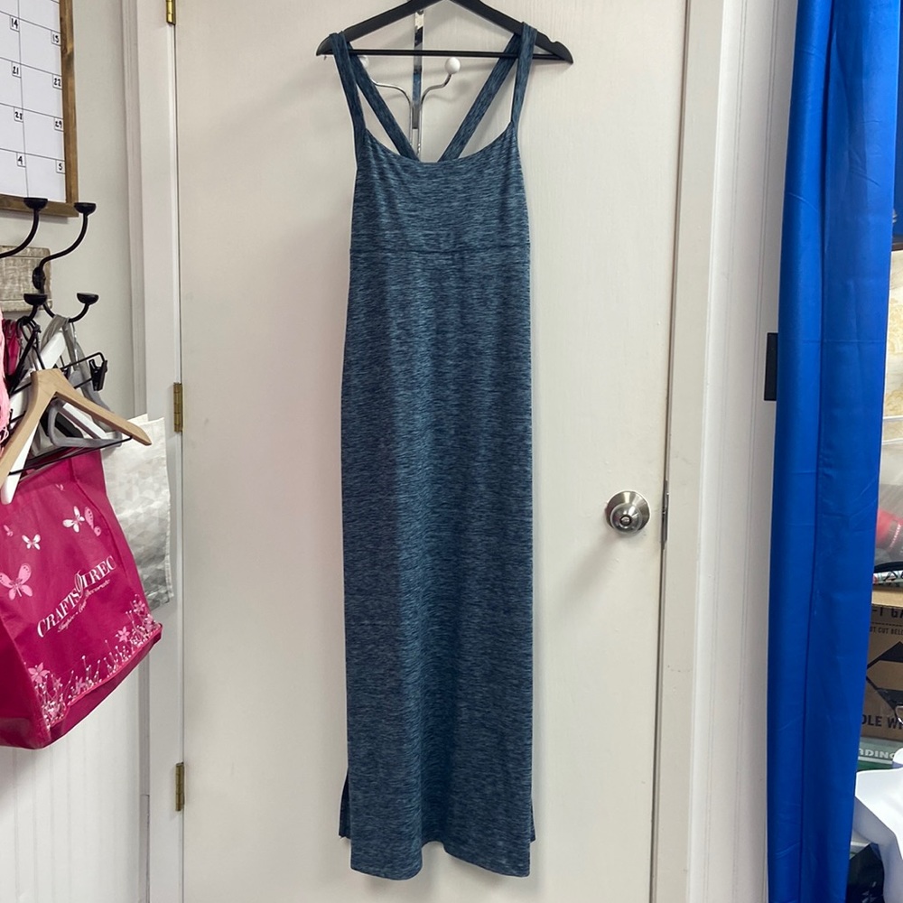 Eddie Bauer Womens Maxi Tank Top Dress Blue Marl Medium
